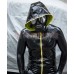 (DM521)0.4mm 100% Natural Latex Jacket Rubber Hoodies Fetish Catsuit